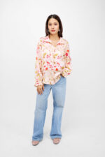 Women’s Pink with Multicolour Floral Printed Shirt / Top - Image 5