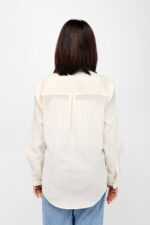 Women’s Solid Textured Shirt Top White - Image 2