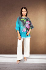 Magnolia Luxe Hand-Painted Silk Top - Image 2