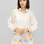 Floral Printed Casual Blouse – Cream Base with Multicolor Elegance