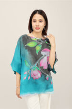 Magnolia Luxe Hand-Painted Silk Top - Image 3