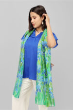 Floral Iris Hand-Painted Silk Stole 2 Meter Scarf - Image 4