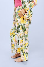 Women’s Sky Blue Floral Printed Satin Co-ord Set - Image 4