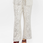 Women’s Champagne Sequin Flared Pants