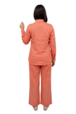 Women’s Embroidered Cotton Linen Shirt & Palazzo Co-ord Set - Image 2
