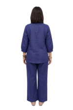Women’s Embroidered Cotton Linen Long Top & Palazzo Co-ord Set - Image 2